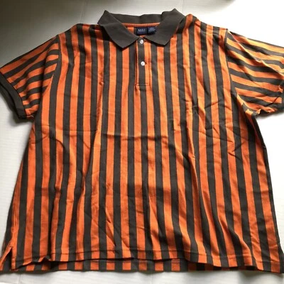 Camisa polo masculina manga curta listra cinza laranja edição básica 2X A1705 - Imagem 1 de 4
