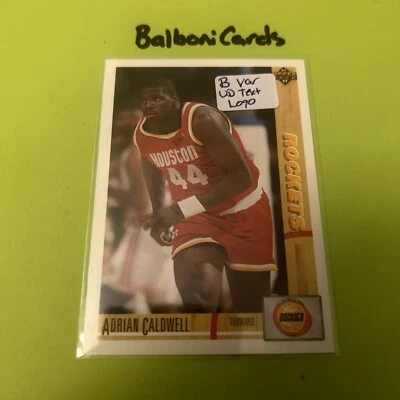 1991-92 Upper Deck - Plain Text Hologram #310 Adrian Caldwell Variation NM+  - Image 1 of 3