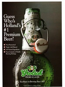 GROLSCH BEER AD #2 RARE "GUESS WHO'S HOLLAND'S #1 PREMIUM BEER?" - Picture 1 of 2