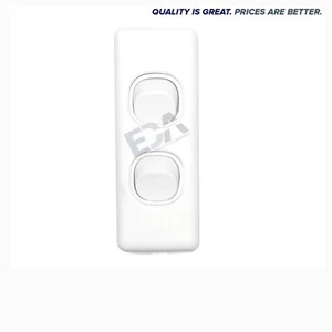2 Gang Architrave Light Switch Double White Electrical Narrow Arc Slim Arcy . - Picture 1 of 4