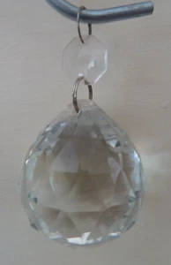 Multi Facet Glass Light Prism Sphere or Droplet with Metal Links - 4cm diameter - Picture 1 of 6