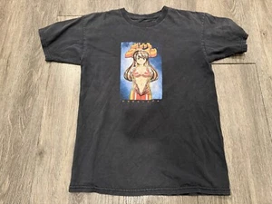 Hook Ups Skate Shirt Small Nero Skateboarding Y2K Anime Ragazza Giapponese RARA - Foto 1 di 6
