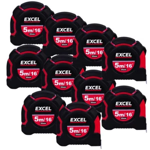 Excel Tape Measure 5m 16ft Measure Metric / Imperial Pack of 10 - Picture 1 of 12