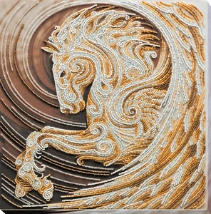 Bead Embroidery Kit "Pegasus" size 11.8"x11.8" / 30.0x30.0 cm - Picture 1 of 8