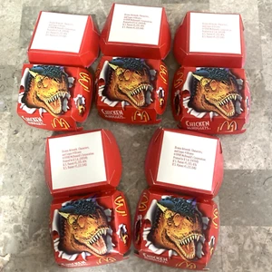 Vintage McDonalds 1998 Chicken McNuggets Dinosaur Food Container Box Lot 5 1990s - Picture 1 of 15
