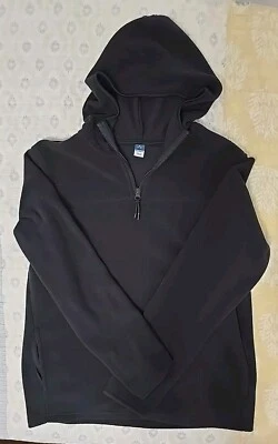 Sudadera con capucha negra 1/4 azul marino antigua para niños talla XL 14-16 Foto 1 de 2