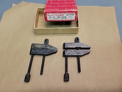 Juego de abrazaderas paralelas L. S. Starrett Machinist Nº 161-A (2 abrazaderas) NOS con marcas Foto 1 de 4