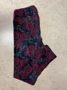 LuLaRoe TC Leggings - "Roses and Cobwebs" CUTE! - Buttery Soft - Wide Waistband - Picture 1 of 2
