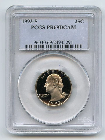 1993 S 25C Washington Quarter Proof PCGS PR69DCAM Cover