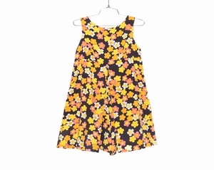 Vintage 1960s Cotton Multicolor Floral Print Mod Mini Romper Skort Dress - XS/S - Picture 1 of 12