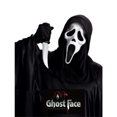 NEW Scream Ghost Face Hooded Mask with Knife Halloween Costume Set - Image 1 of 3