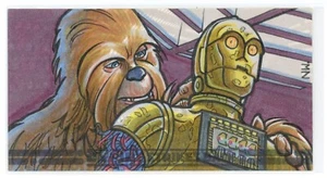 2010 Topps Star Wars ESB 3D Widevision Nolan Woodward Chewbacca Sketch Card 1/1 - Picture 1 of 3