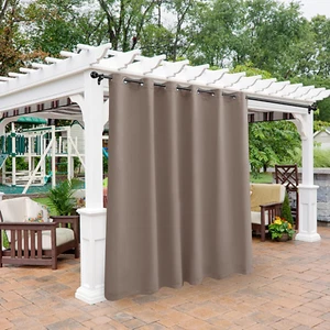Waterproof Outdoor Blackout Curtains for Patio - Thermal Insulated, Sunlight Blo - Picture 1 of 12