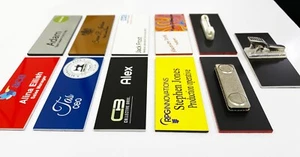 Printed Staff ID Name Badges Corporate Personalised Named Badge Business + logo - Picture 1 of 12