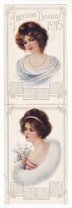 1915 AMERICAN BEAUTY TRI FOLD GIBSON GIRL CALENDAR VINTAGE POSTCARD OLD !!! - Picture 1 of 3