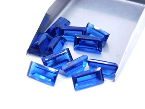 Lab Created Tanzanite Baguette Cut 7x14 MM Loose Gemstone For Jewelry P-3255 - Picture 1 of 11