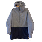 Burton Men's Vinh Ski Jacket Gray Blue GTX Waterproof Hood Zip Pockets Small