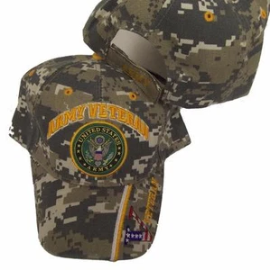 UNITED STATES ARMY VETERAN CAMO BASEBALL STYLE EMBROIDERED HAT us usa cap A34 - Picture 1 of 2
