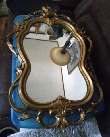 MCM Vintage Dart Inc. Mirror 31" x 19" Gold Ornate Frame - Beautiful! Cover
