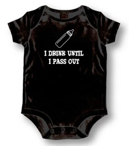 L.A. Imprints Attitude Rompers "Pass Out" Baby Romper "I Drink Until I Pass Out" - Picture 1 of 2