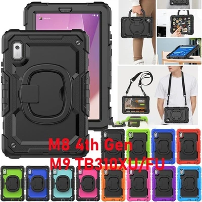 Funda para niños de alta resistencia a prueba de golpes con agarre giratorio para Lenovo Tab M11 M10 M9 M8 Foto 1 de 4