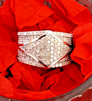 1.45ct Diamond Sterling Silver Ring Size 7 - Image 1 of 4