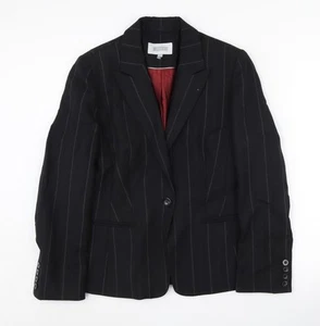 Next Women's Black Pinstripe Blazer, Size 14, Business Suit - Picture 1 of 12