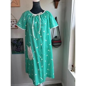 American Vintage - Vestido de día - Verde menta oscuro - Talla tulipanes - algunas manchas pequeñas - Imagen 1 de 5
