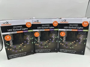 3 Boxes: Halloween Garland LED Mini Lights 9ft 90 Each Box, Orange Purple Green - Picture 1 of 8