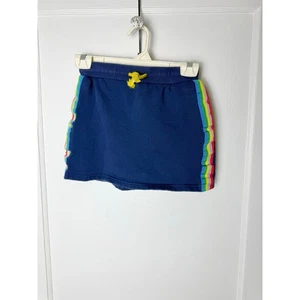 Boden Mini Skirt Kid's 11-12 Y Navy Blue Rainbow Stripes Athletic Fleece Short - Picture 1 of 6