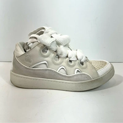 Lanvin Curb Skate Low Top White Leather Lace Up Sneakers Size 9 - Image 1 of 4