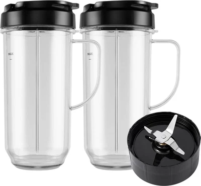 5-Piece Magic Bullet Blender Cups, Tall 22Oz Cup with Flip-Top To-Go Lid, Cross - Image 1 of 4