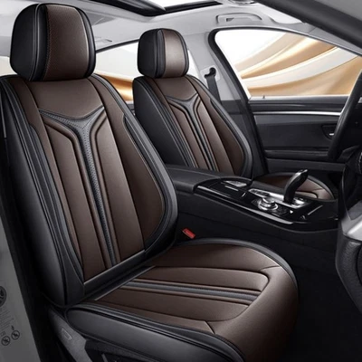 For TOYOTA Car Seat Cover Full Set 5 Seat Leather Front Rear Protector Cushion - Image 1 of 4