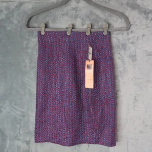 Carole kleiner Rock Damen 10 lila blau Tweed Wollmischung gefüttert Bleistift Made USA - Bild 1 von 13