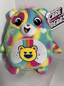 Care Bears Squishy Plush Good Vibes Bear 10 inch Rainbow Tie Dye plush with tag - Picture 1 of 6