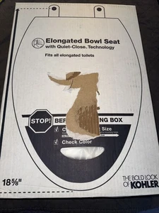 KOHLER Stonewood Elongated Front Toilet Seat in White K-20466-0 - Picture 1 of 5