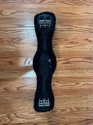 Mattes Contoured Girth with Detachable Cover 28” - Black - Image 1 of 3