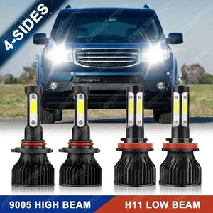 4-Sides For Honda Pilot 2006-2018 - 6000K LED Headlight Bulbs Kit High Low Beam - Picture 1 of 15