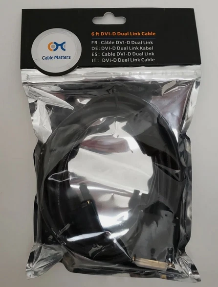 Cable Matters Computer Monitor 6 Ft DVI-D Dual Link Cable (New) - Image 1 of 1