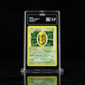 ETIQUETA 6.5 Kakuna 1ª Edición Bas Set Shadowless 1999 Pokemon Juego de Cartas Coleccionables - Imagen 1 de 2