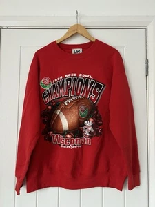 Wisconsin Badgers Rose Bowl Champions Vintage LEE Nutmeg Sweatshirt Size L - Picture 1 of 7
