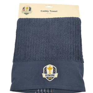 Official Ryder Cup23 Team Europe Retro Stripe Caddy Towel NAVY - Picture 1 of 9