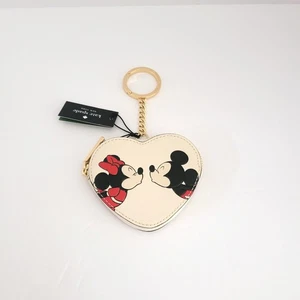 Kate Spade KG657 Disney X Minnie Bag Charm Coin Pouch Key Ring Parchment Multi - Picture 1 of 5