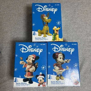3 Disney Minnie Mickey Pluto Navidad Vacaciones Poliwoggs Escultura 9" - Imagen 1 de 16