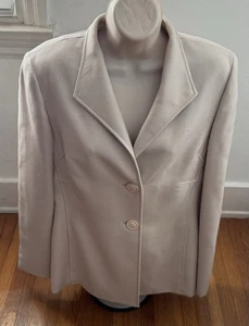 Blazer Eccoci para mujer 8 100 % lana manga larga forrado marfil puños divididos minimalista - Imagen 1 de 14