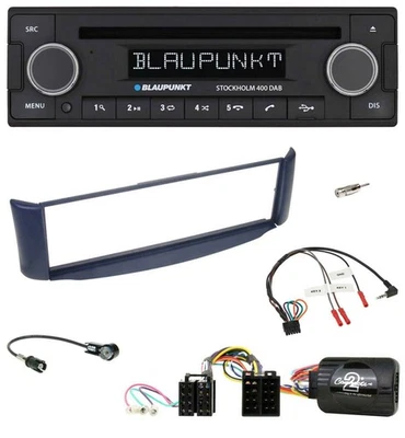Blaupunkt Lenkrad Bluetooth DAB CD USB Autoradio für Smart ForTwo 2004-2007 blau - Bild 1 von 4