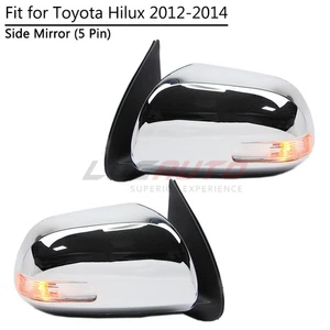 For Toyota Hilux Vigo 2012-14 Side Door Wing Mirror With Turn Signal Lamp 5 Pin - Picture 1 of 15