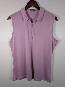 Callaway Polo Shirt Womens XL Purple Sleeveless Golf 1/4 Zip Performance Top - Picture 1 of 10