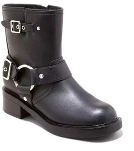 Universal Thread Women's Connor Biker Harness Black Buckle Ankle Boots Size 9 - Picture 1 of 3