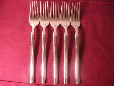 Set Of 5 Dinner Forks Zwilling J. A. Henckels OPUS Glossy 18/10 Stainless 7 7/8" - Image 1 of 4